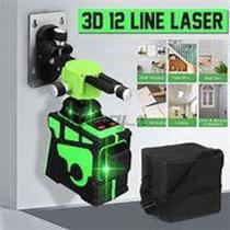 Nivel A Laser 12 Linhas Autonivelante Recarregável+2 Baterias 3000mAh+ Controle + Bolsa - Exbom