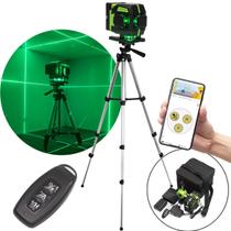 Nível A Laser 12 Linhas Verde Recarregável Com Bolsa E Tripé Profissional