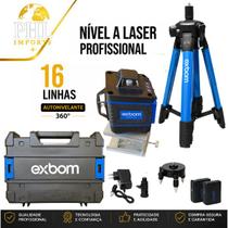 Nível a Laser 16 Linhas Verde Exbom FEPRO-NL1622 30m Bateria Recarregável 360 Com Tripe e maleta Nível a Laser 16 Linhas Verde Exbom FEPRO-NL1622 30m Bateria Recarregável 360 Com Tripe e maleta