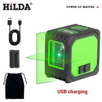 Nível A Laser 2 Linhas Bateria Recarregável Profissional Cruz Horizontal Vertical Prumo Auto Nivelamento Nivelador