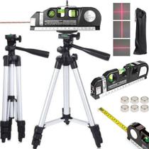 Nível A Laser 3 Linhas Trena Régua Bolha Esquadro Rotativo Nivelador de Mão Profissional + Tripé Telescópio Completo Nível A Laser 3 Linhas Trena Régua Bolha Esquadro Rotativo Nivelador de Mão Profissional + Tripé Telescópio Completo