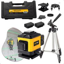 Nível A Laser 360º Verde 12 Linhas 3d 3D Autonivelante Com Tripé Profissional