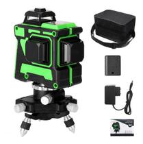Nível A Laser 3d 12 Linhas Verde Digital Com Tripé Giratório