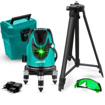 Nivel A Laser 5 Linhas Verde 360 Graus Maleta Esquadro Tripé