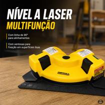 Nível a Laser 90 com 2 Linhas Horizontal Vertical Ventosas e Esquadro para Marcação