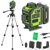 Nível a Laser com Tripé, Alloyman Nível a Laser 4x360 Autonivelante, Linha Laser Verde 4D com 2 Baterias de Lítio para Pendurar Quadros, Azulejos, Reforma Residencial, Uso Interno (Verde) Nível a Laser com Tripé, Alloyman Nível a Laser 4x360 Autonivelante, Linha Laser Verde 4D com 2 Baterias de Lítio para Pendurar Quadros, Azulejos, Reforma Residencial, Uso Interno (Verde)
