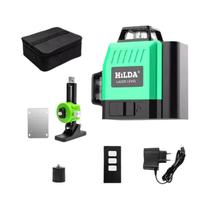 Nível a Laser HILDA Com Feixe Verde 3D 4D 12 16 Linhas 360 Auto Nivelante Horizontal Vertical