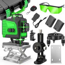 Nível Á Laser Premium Linhas Verde 4d 16 Linha 360 Com Acessórios 2 Baterias e Óculos