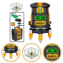 Nível a Laser Profissional Autonivelante 5 Linhas Verdes 30 Metros Ingco Maleta Nivelador Construção