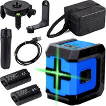 Nivel A Laser Profissional Linha Vertical Horizontal Nivelar Prumo Parede Teto + Bolsa Acessórios