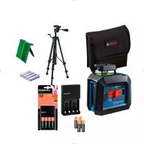 Nível a Laser Verde 360 10m com Tripé e Pilha GLL 2-20 G Bosch