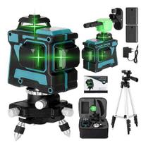 Nível A Laser Verde 3d 12 Linhas 40 Metros Digital Com Tripé - Mave Laser Level