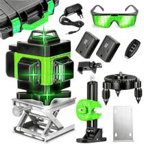 Nível Á Laser Verde 4d 16 Linhas 360 Profissional + Suporte
