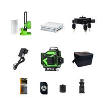 Nível a Laser Verde 4D De 16 Linhas Com Auto Nivelamento 360 Horizontal E Vertical Com Tripé