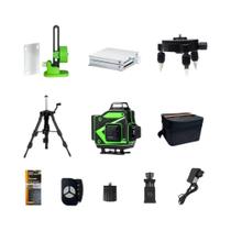 Nível a Laser Verde 4D De 16 Linhas Com Auto Nivelamento 360 Horizontal E Vertical Com Tripé