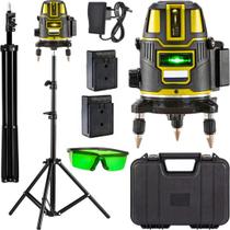 Nivel A Laser Verde Nivelador Prumo Recarregável Com Maleta + Tripé Parede Teto