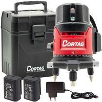 Nível a laser verde pendular giratório a bateria 5 linhas 15 m com maleta e 2 baterias - NLC 817 (110V/220V)