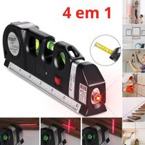 Nivel Com Laser E Trena Nivelador Régua Com Fita Métrica Nivel Com Laser E Trena Nivelador Régua Com Fita Métrica