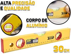 Nível De Mão 3 Bolhas Prumo Pedreiro 30cm Reforma Construção 6301 - Fertak