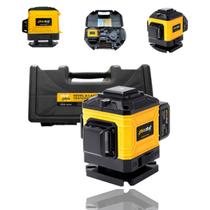 Nível Laser 12 Linhas Luz Verde 3D Recarregável Autonivelante 30m Alcance Parede Teto e Chão