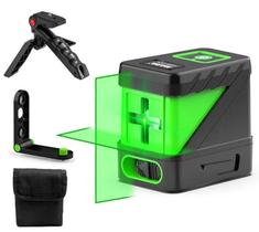 Nível Laser 2 Linhas Verde Autonivelante Com Suporte E Mini Tripé Hilda