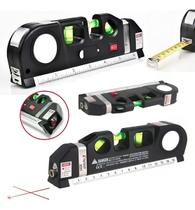 Nível Laser 3 Linhas Cruz Trena Régua Nivelador Profissional Cor Preto