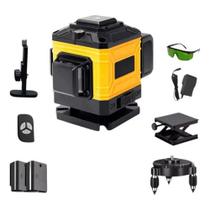 Nível Laser 3d 12 Linhas Verde Profissional Com Controle 360