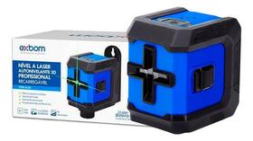 Nivel Laser 3D 2 Linhas Cruz Recarregável 2 Baterias Autonivelante