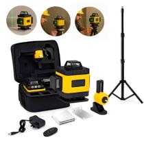 Nível Laser 4D 16 Linhas Verde Profissional Recarregável Com Tripé De 2,18M