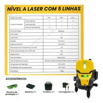 Nível Laser Bomder Bom6211 Verde Amarelo 20m Nível Laser Bomder Bom6211 Verde Amarelo 20m