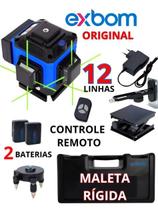 Nível Laser Exbom 12 Linhas Verde Com Maleta Recarregável