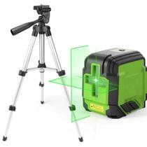 Nível Laser Huepar com Tripé, 2 Linhas Verde Auto-Nivelamento, Linha Cruzada Horizontal Vertical