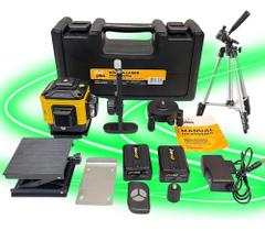 Nível Laser Profissional Kit 3d 12 Linhas Tripé E Acessórios