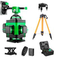 Nivel Laser Verde 16 Linhas Azulejista Kit Bateria Maleta Tripé Controle Premium com Nota Fiscal