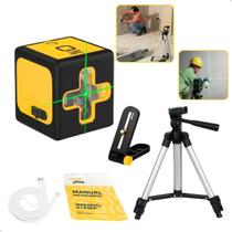 Nível Laser Verde Portátil Com Tripé Autonivelante 2 Linhas ajustável Nivelador recarregável