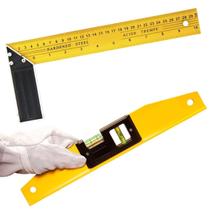 Nível Magnético Alumínio 14 X40Cm Imã + Esquadro De Aço 12 Nível Magnético Alumínio 14 X40Cm Imã + Esquadro De Aço 12