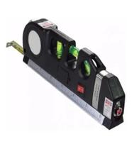 Nível Prumo Lazer Horizontal Vertical Cruz 3 Bolhas Trena NF