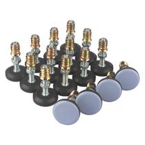 Nivelador de móveis CSFMC, fundo de PTFE (teflon) (base de 28 mm), haste rosqueada (1/4-20), almofadas de ajuste de mesa/cadeira/armário/sofá, nivelamento médio de pernas, instalação de porcas e proteção de piso (pacote com 16)