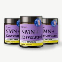 NMN + Resveratrol OMRE 500 mg Pacote com 3 frascos Suprimento para 90 dias NMN + Resveratrol OMRE 500 mg Pacote com 3 frascos Suprimento para 90 dias