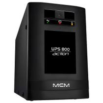 Nobreak UPS MCM 800VA, ACTION FIT 3.1, Entrada Trivolt /220v, Saída 6 Tomadas 115V, Com Entrada Bateria Estacionária
