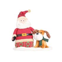 Noel e Cachorro com Movimento Vermelho 25cm - 01 unidade - Cromus Natal - Rizzo