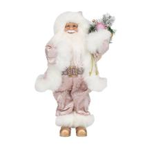Noel em Pé com Arranjo Rosa e Branco 18cm - Cromus