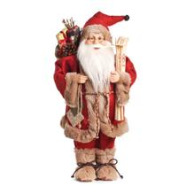 Noel em Pé com Casaco Vermelho e Bege 45cm - 1690512 - CROMUS
