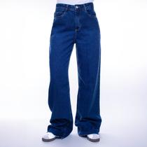 Noite Calça jeans wide leg Azul escuro