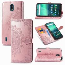 Nokia 1.3 Case Leather Wallet Capa Emboss Mandala Magnetic Flip Protection Shockof - Rose Gold Nokia 1.3 Case Leather Wallet Capa Emboss Mandala Magnetic Flip Protection Shockof - Rose Gold