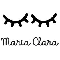 Nome de parede Maria Clara + apliques de cílios - mdf 3mm preto