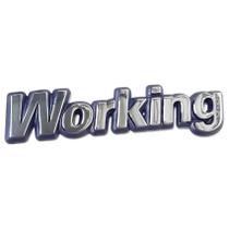 Nome Emblema Letreiro Working Cromado Fundo Azul