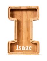 Nome personalizado do Piggy Bank Summidate, letra grande de madeira I Nome personalizado do Piggy Bank Summidate, letra grande de madeira I