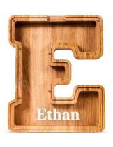 Nome personalizado do Piggy Bank Summidate Wooden Alphabet-E