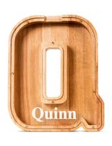 Nome personalizado do Piggy Bank Summidate Wooden Alphabet-Q